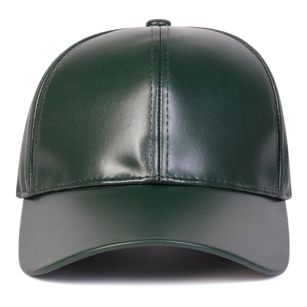 Unisex-Baseballmütze aus PU-Leder mit hellem Panel und einfarbigem Design, verstellbar für Frühling und Herbst, lässiger Sonnenschutzhut für den Außenbereich – Detail 5