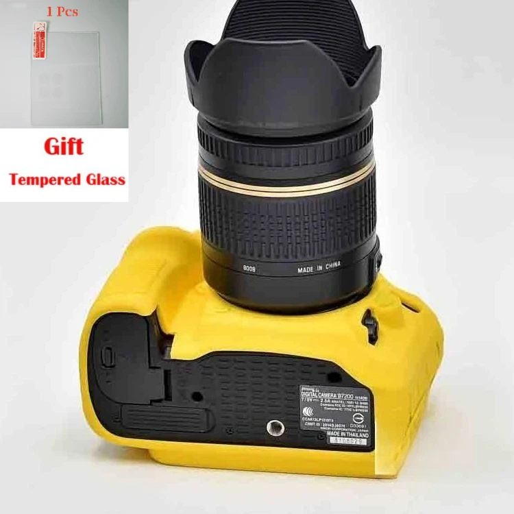 

Protective Cover Protector Skin silicone case For Nikon D7200 D7100 + Tempered Glass LCD Protective Film