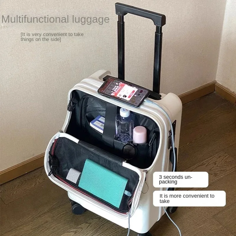 Voorste Koffer Vrouwen Trolley Case Mannen Klein Lichtgewicht Wachtwoord 20 Inch Instapkoffer Ultra-Lichtgewicht