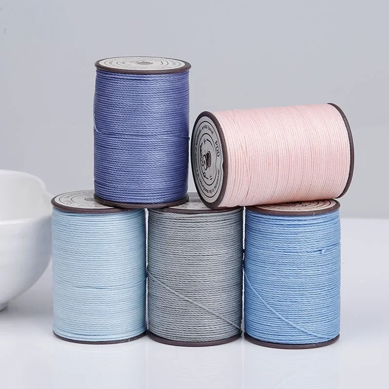 0,35 -0,45 -0,55 - 0,65 mm 63 Farben Polyester gewachste Linie Lederhandwerk Nähen Wachsfaden Schnur rundes Leder Nähwachsfaden DIY