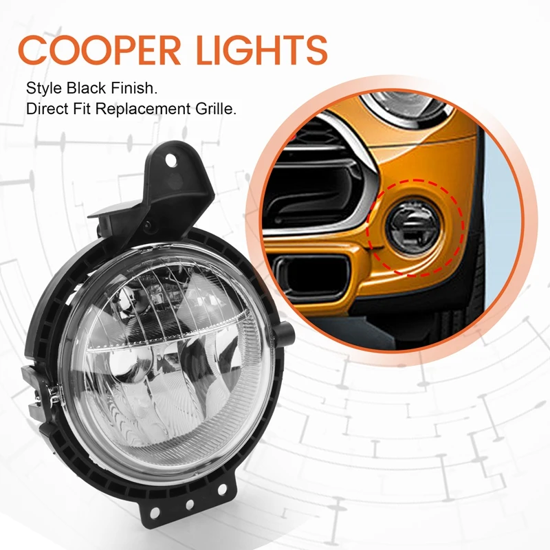 1X Front Bumper Fog Light Driving Lamps Cover For-BMW Mini Cooper R55 R56 R57 R58 R59 2006-2014 63172751295