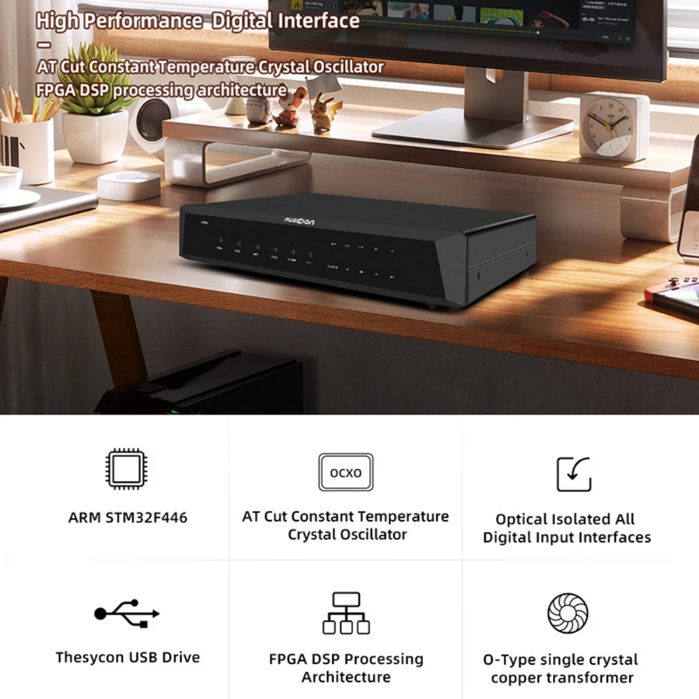 MUSICIAN LEO High Performance USB DAC Dongle Decoder ARM STM32F446 Optical Isolated Input FPGA DSP I2S Digital Interface
