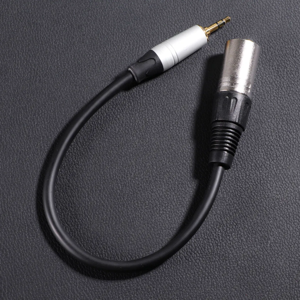 

3.5Mm Mono Female To Xlr Male Audio Cable 0.3M Black Shielded Microphone Adapter For Camera Pc Karaoke Gold Plated Connector Emi