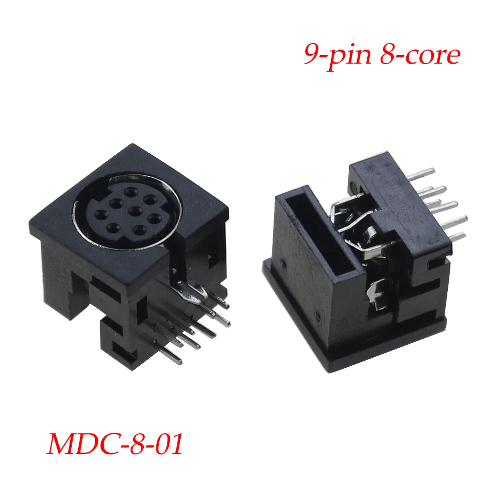 2PCS Terminal Audio Video Din Female Socket Connector S-video PCB Mount 3/4/5/6/8/9Pin Silver Tone PS2 Circular DIN Micro Jack