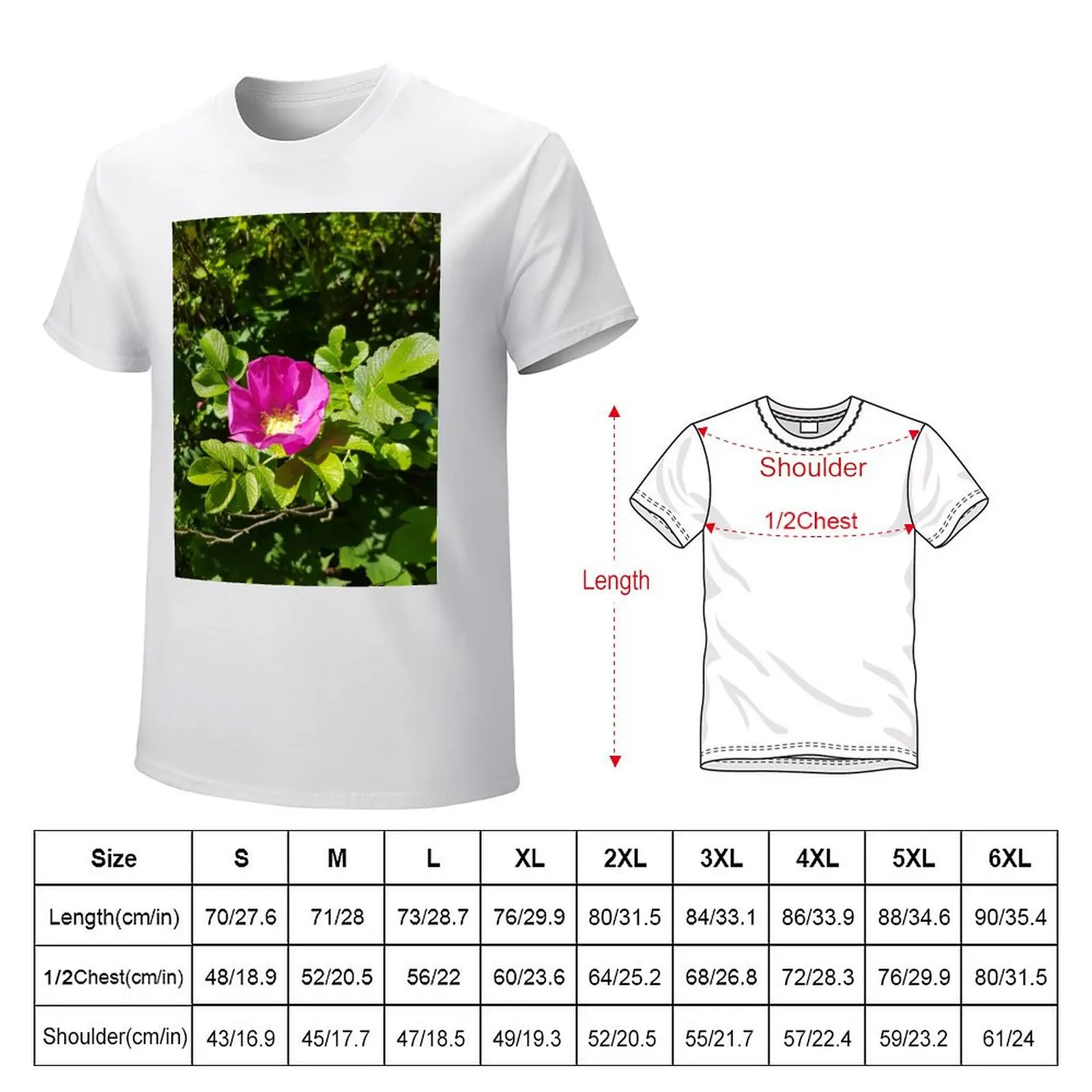 Roses T-shirt vintage Aesthetic clothing Men's cotton t-shirt