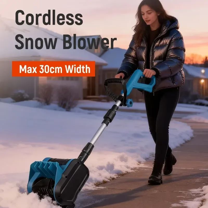 21V Electric Snow Blower Cordless Battery Powered Foldable Snow Shovel Clearing Tool for Driveway Sidewalk - Snow Remover