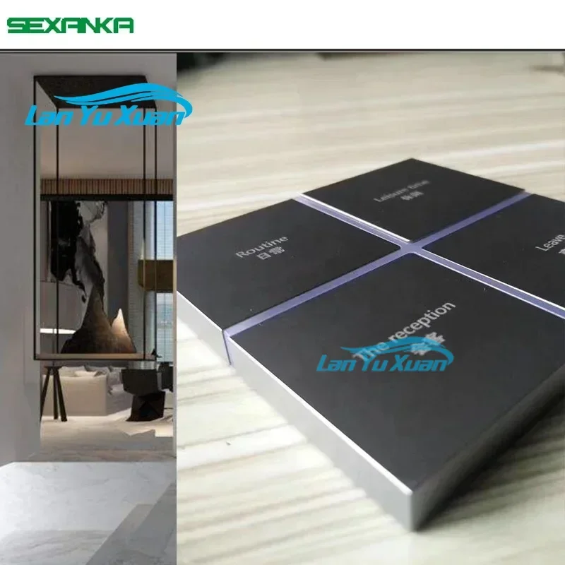 SEXANKA KNX EIB Factory Smart Home Building Automatic System 4 Gang Aluminium Metal Dimmer Switch Touch  Wall Switches