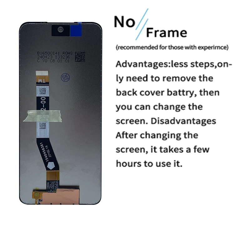 Assemblage de Hébergements eur d'écran tactile d'affichage à cristaux liquides avec cadre, pièces de rechange d'écran pour Motorola Moto G14, G54, PAYF0010IN