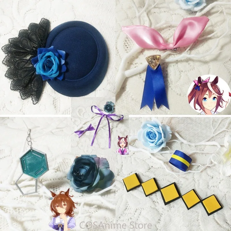 

Anime Game Uma Musume Pretty Derby Rice Shower Hat Air Shakur Oguri Cap Tokai Teio Cosplay Halloween Partyl Role Play Prop