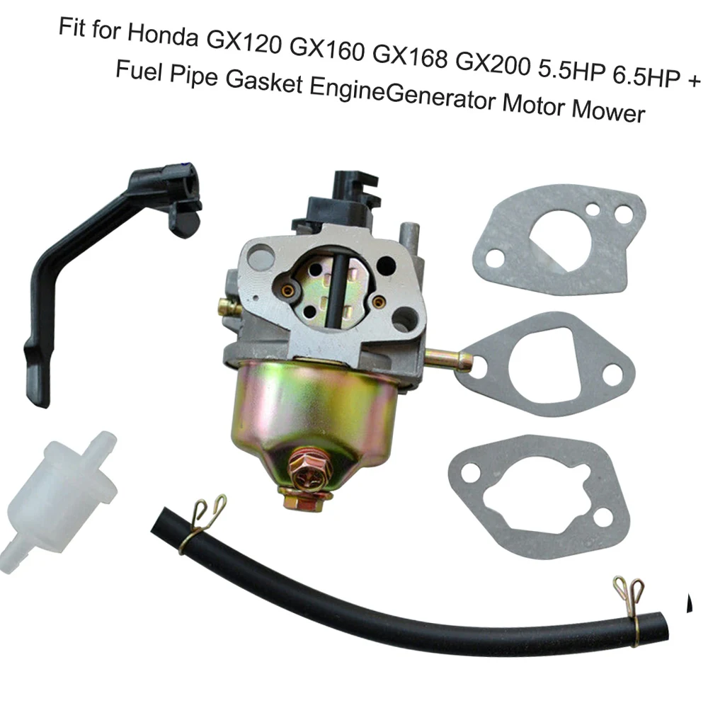 Carburetor Carb Fit for Honda GX120 GX160 GX168 GX200 5.5HP 6.5HP + Fuel Pipe Gasket EngineGenerator Motor Mower