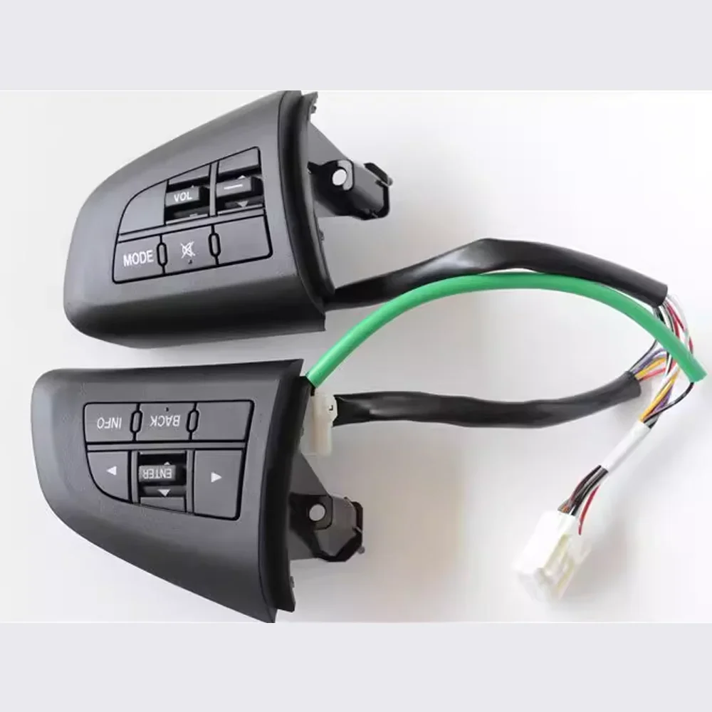 2Pcs For Mazda 3 5 CX-5 CX-7 Car Cruise Control Switch Button Volume Mode Multi-Function Steering Wheel Switch Control Buttons