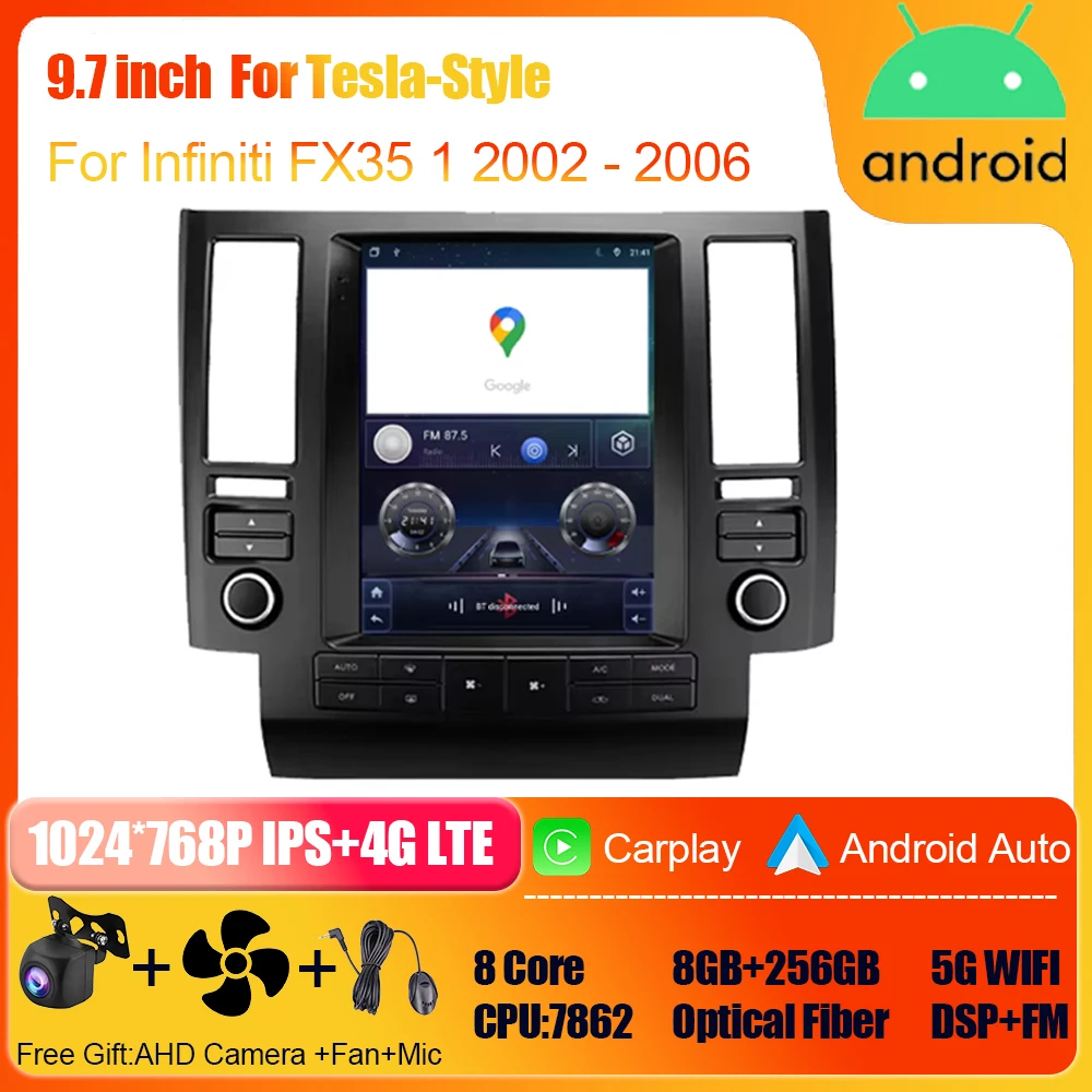 Video Player For Infiniti FX35 1 2002 - 2006 Android Auto Car Radio GPS 5G WIFI Navigation Multimedia Stereo Carplay No 2din DVD