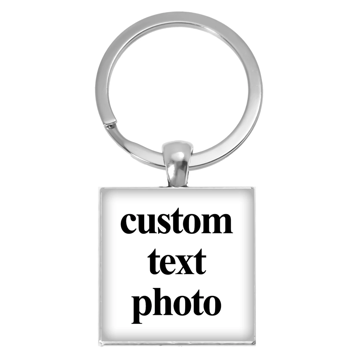 25 مللي متر المفاتيح شخصية مربع قلادة مخصصة المفاتيح صور أمي ، أبي ، الجد المفضل هدية للعائلة #3