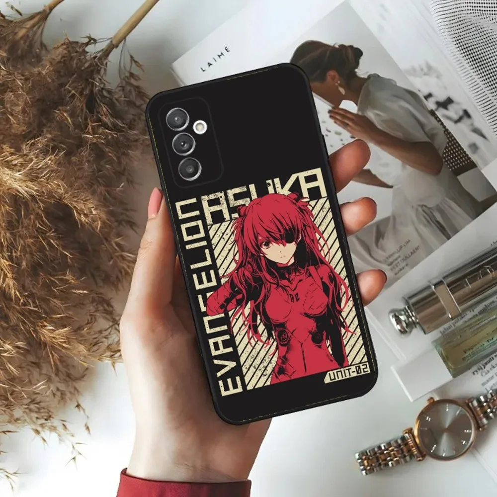 Anime A-Asuka Langley Soryu Phone Case For Samsung S24,23,22,30,21,10,9,Ultra,Plus,Lite,FE,5G Black Soft Case