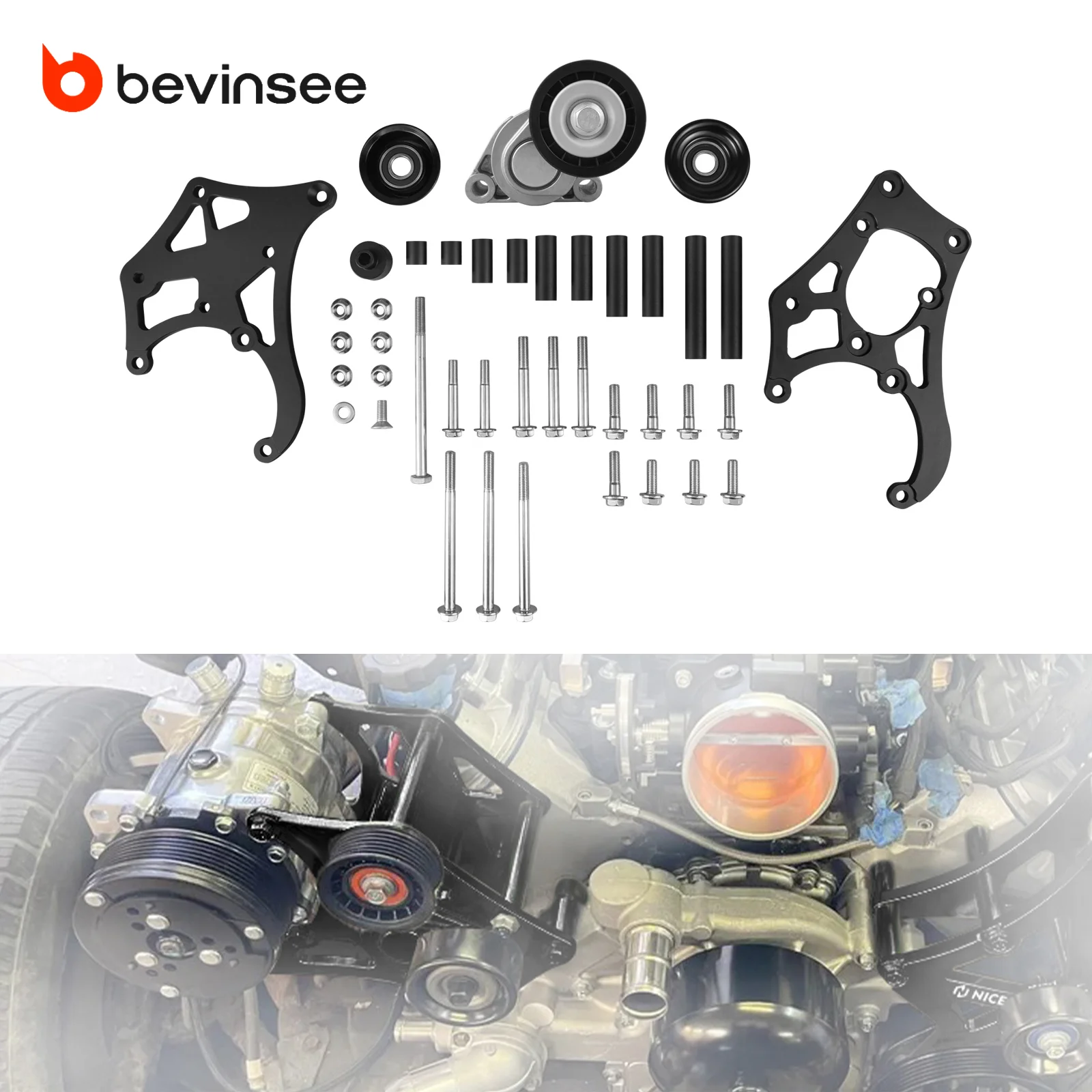 Air Conditioner Compressor Bracket Tensioner Kit For Sanden 508 LS LSX Truck SU…