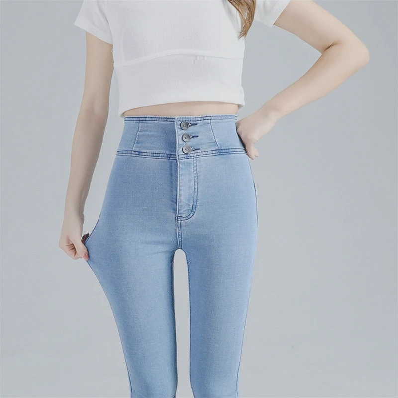 Invisible Crotch Pants Autumn and Winter New High-waisted Velvet Jeans Small Feet Tight Pencil Trousers Women, Full Open Dating