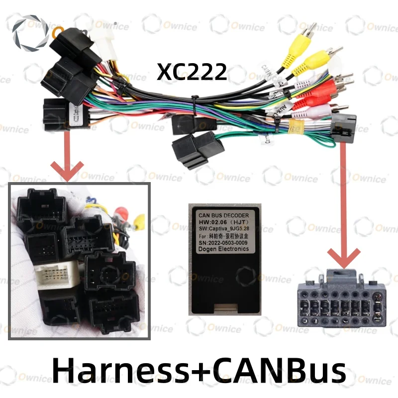 Ownice Car Radio Power Cable Harness Canbus For Chevrolet Captiva 2009 - 2017 Audio Adaptor Cable Android Head Unit dvd play