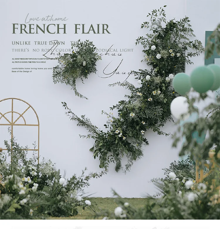 Blaue Künstliche Hortensien-Rosen-Blumenreihe Hochzeits-Hintergrund Bogen Fensterdekoration Künstliche Blumenarrangements für Event-Dekoration – Detail 1