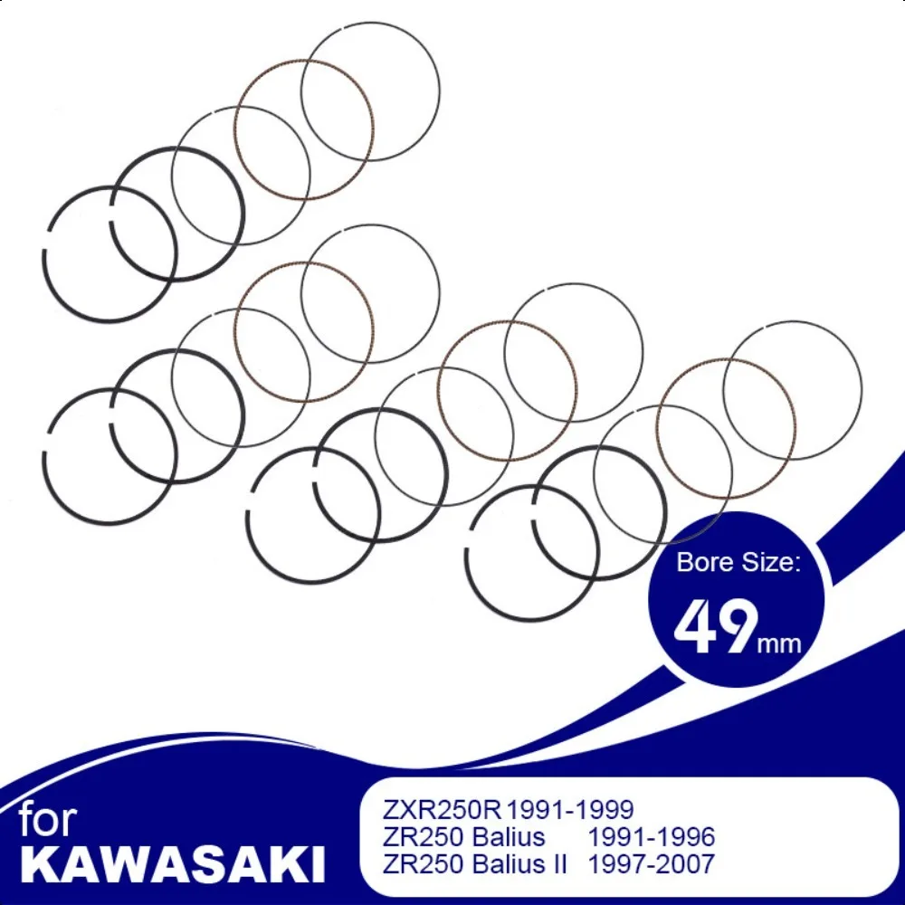Kit de Repuesto de Anillos de Pistón para Motor de Motocicleta de 49 mm, 13008-1138, para KAWASAKI ZR 250 Balius II ZR250 Balius ZXR250R