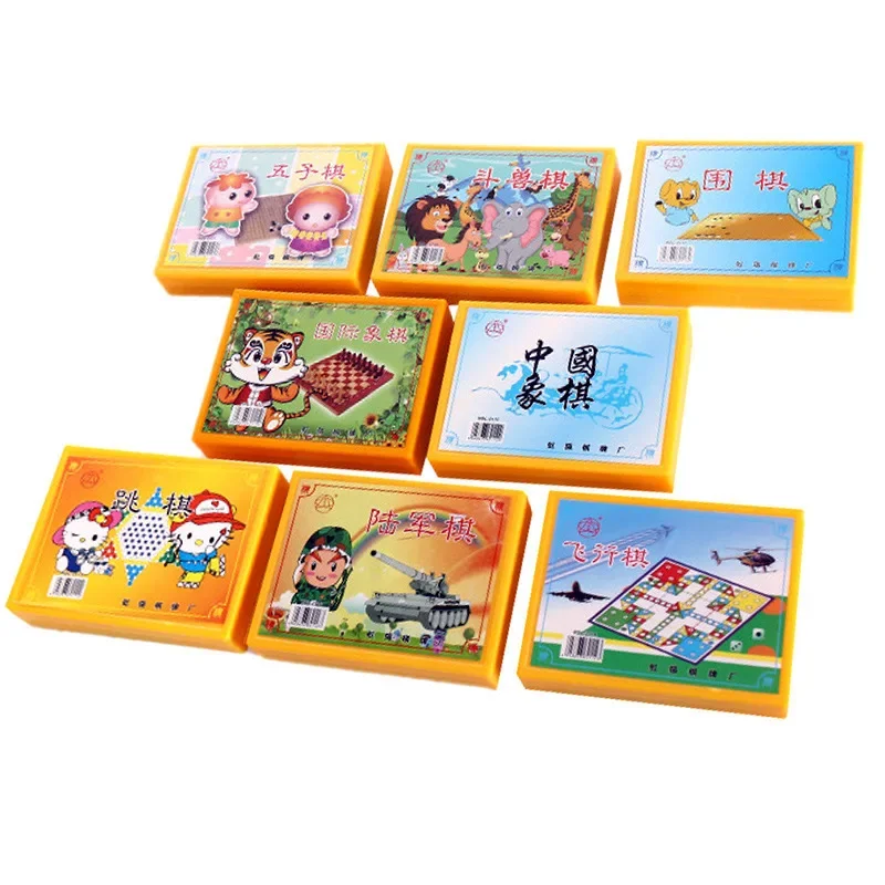 5PCS   Children's 5-in-1 children's puzzle toy 3-7 years old Gomoku chess game wholesale