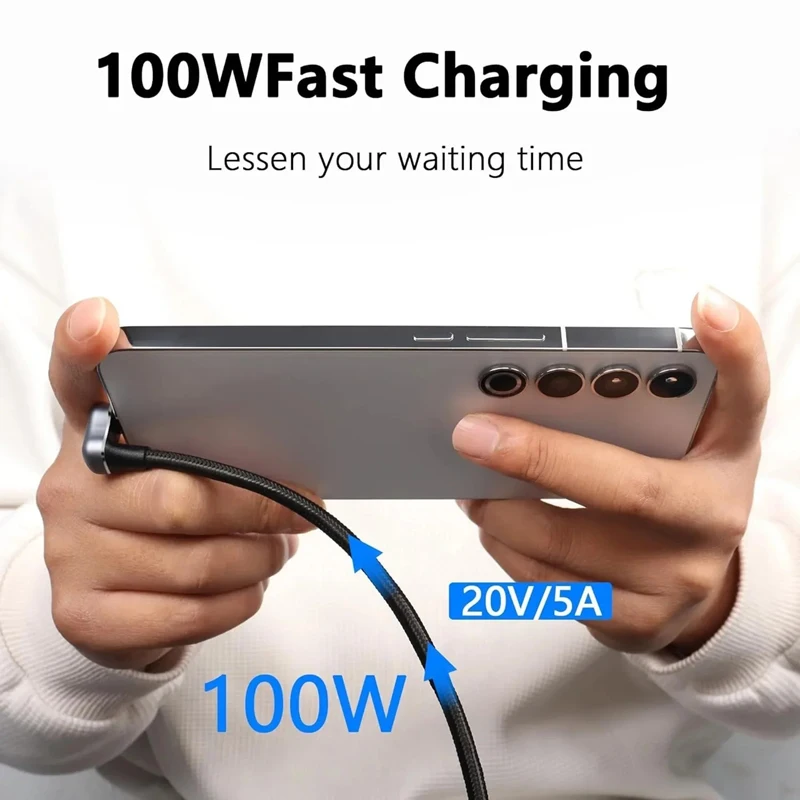جديلة 4K @ 60 هرتز U-شكل USB 3.2 Gen2 OTG البيانات 10Gbps نوع C ذكر أنثى شاحن الصوت والفيديو PD100W 20 فولت 5A كابل USB-C الحبل ل VR