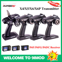 DUMBORC 2.4G 6CH Transmitter remote control X6 with X6FG Gyro Receiver LED Light Set for 1/10 1/8 Crawler Axial SCX10 RC Car