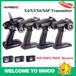 DUMBORC 2.4G 6CH Transmitter remote control X6 with X6FG Gyro Receiver LED Light Set for 1/10 1/8 Crawler Axial SCX10 RC Car