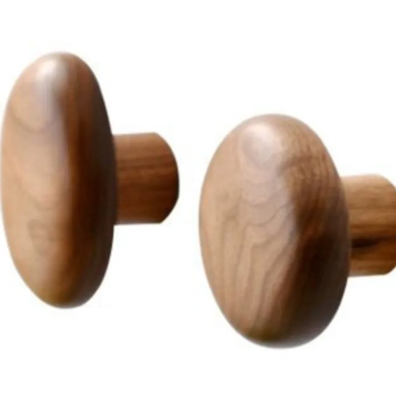 1 Uds S0olid mango de madera gancho para ropa ganchos para abrigos gancho montado en la pared puerta sin perforaciones colgador de ropa puerta de gabinete con forma de guijarro