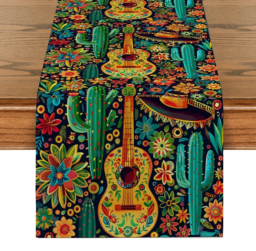 Mexican Table Runners Dressers Table Decorations Kitchen Supplies Guitars Cactus Table Runners Party Decorations