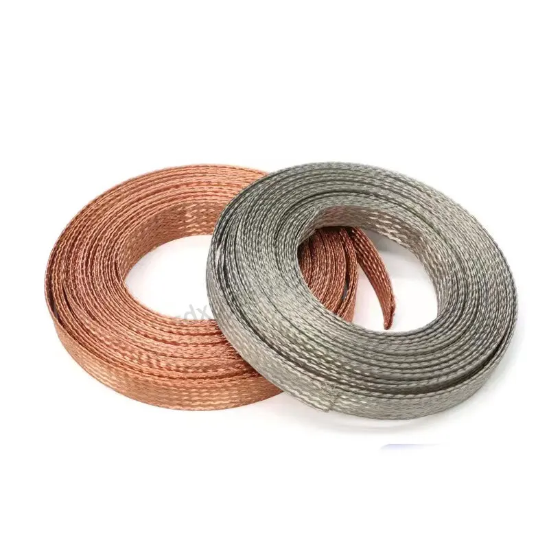 Copper Braided Screen Tin Plated Copper Mesh Acoustic Wire Anti-Interference Metal Braided Wire Copper Conductive Tape Grounding