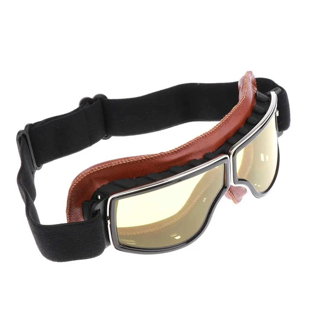 

Motorcycle Helmets Motocross Scooter Glasses Goggles Yellow Lens Eyewear