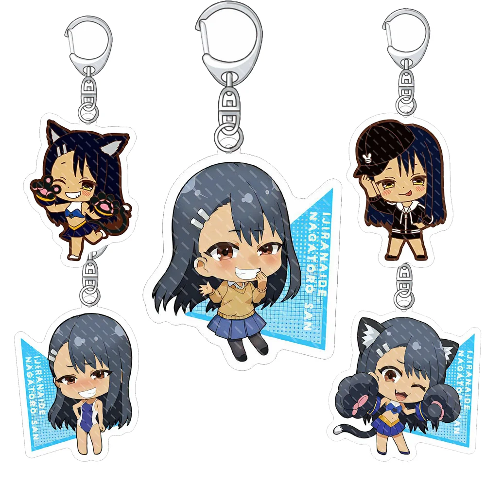 Anime Don't Toy With Me Miss Nagatoro Acrylic Keychain Hayase Nagatoro Figure Pendant Bag Charm Hanging Ornament Fans Merch Gift