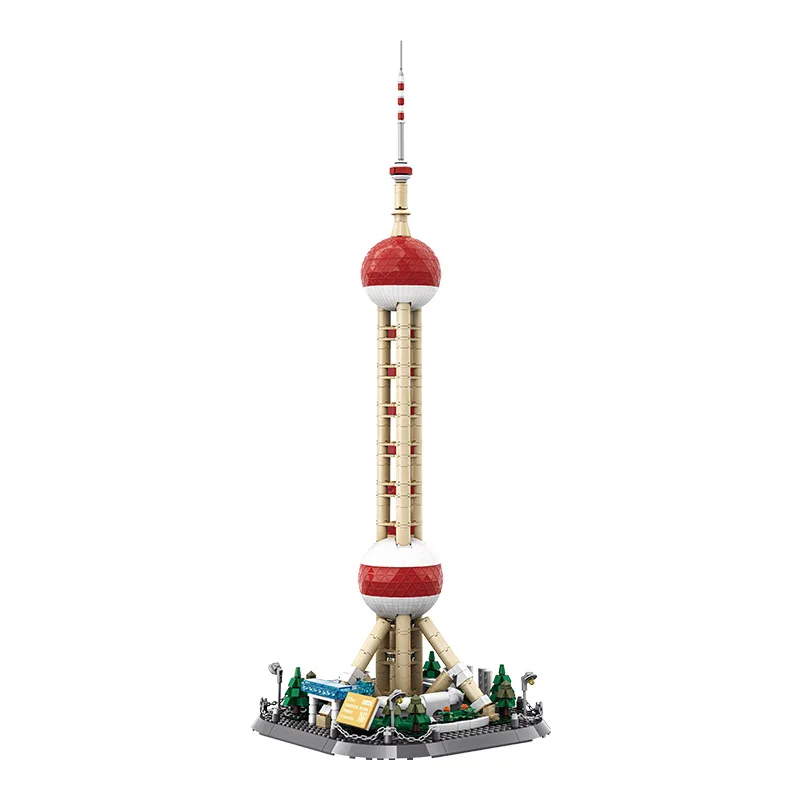 Creative China Modern Architecture Building Block Shanghai Oriental Pearl TV Tower Construction Model Bricks Toys Collection