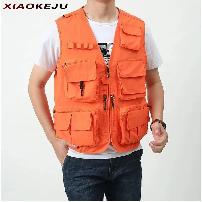 

Multipocket Camping Vest Sleeveless Jacket Biker Multi-pockets Men's Clothing Work Hunting Man Leisure Pocket Coat