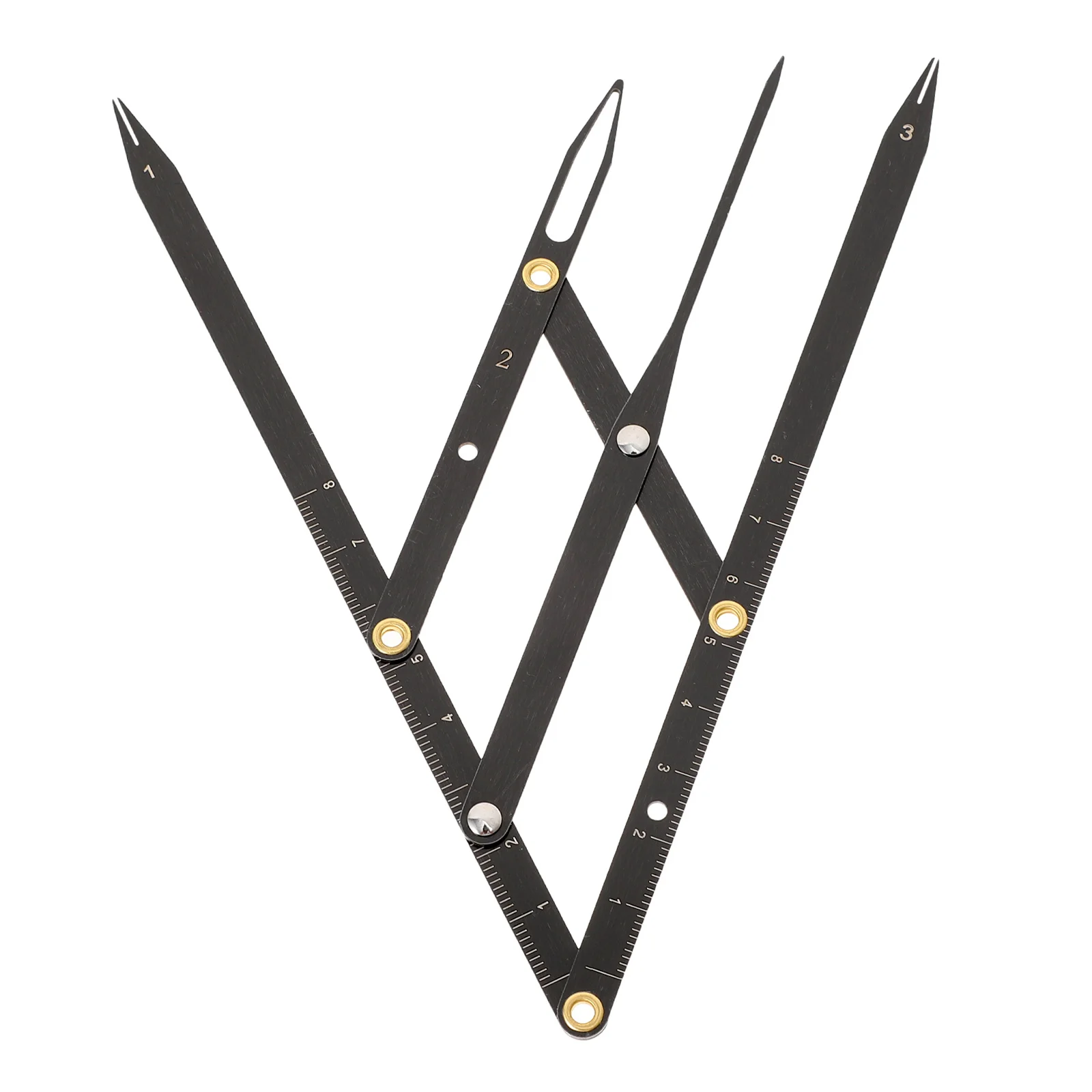 1 قطعة حاكم الحاجب قابل للتعديل الفولاذ المقاوم للصدأ انزلاق ثلاث نقاط أداة قياس النسبة الذهبية لتحديد المواقع الحاجب