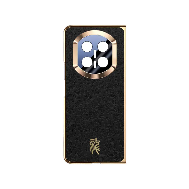 

PC plating+Relief embossing leather Back Cover For Huawei Mate X7 DEL-AL10 DEL-LX9 camera protection Fall prevention phone Case