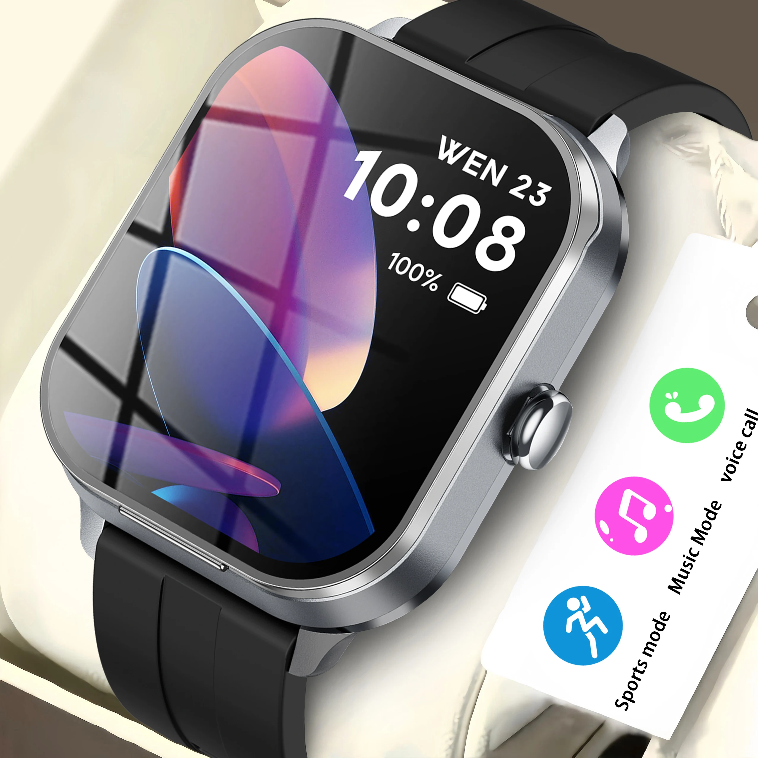 2025 new men's 5.3 Bluetooth calling 2.01-inch TFT240 * 296 high-definition screen NFC heart rate monitoring men's smartwatch  ﻿