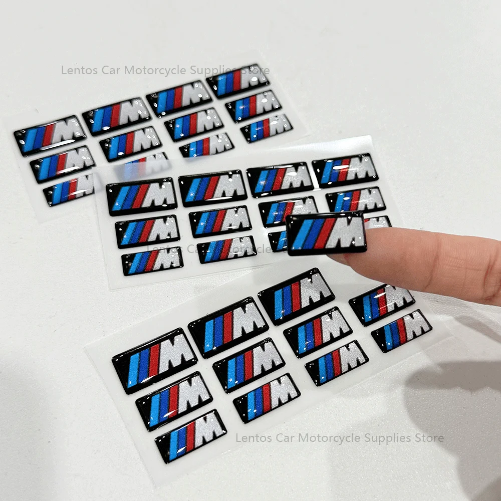 12pcs/Set 3D Small Car Stickers Steering Wheel Emblems for Motorcycle Customizable Decals Auto Accessories