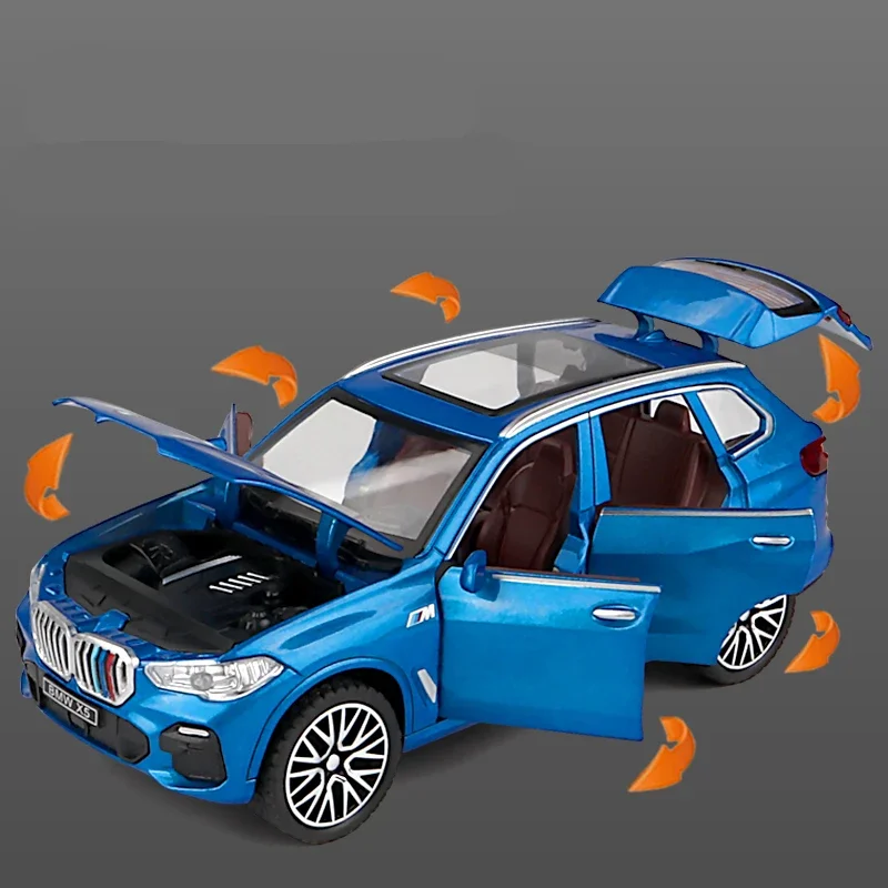 1:32 BMW X5 SUV Alloy Car Model Diecasts Metal Toy Vehicles Car Model Collection Sound Light High Simulation Childrens Gift A31