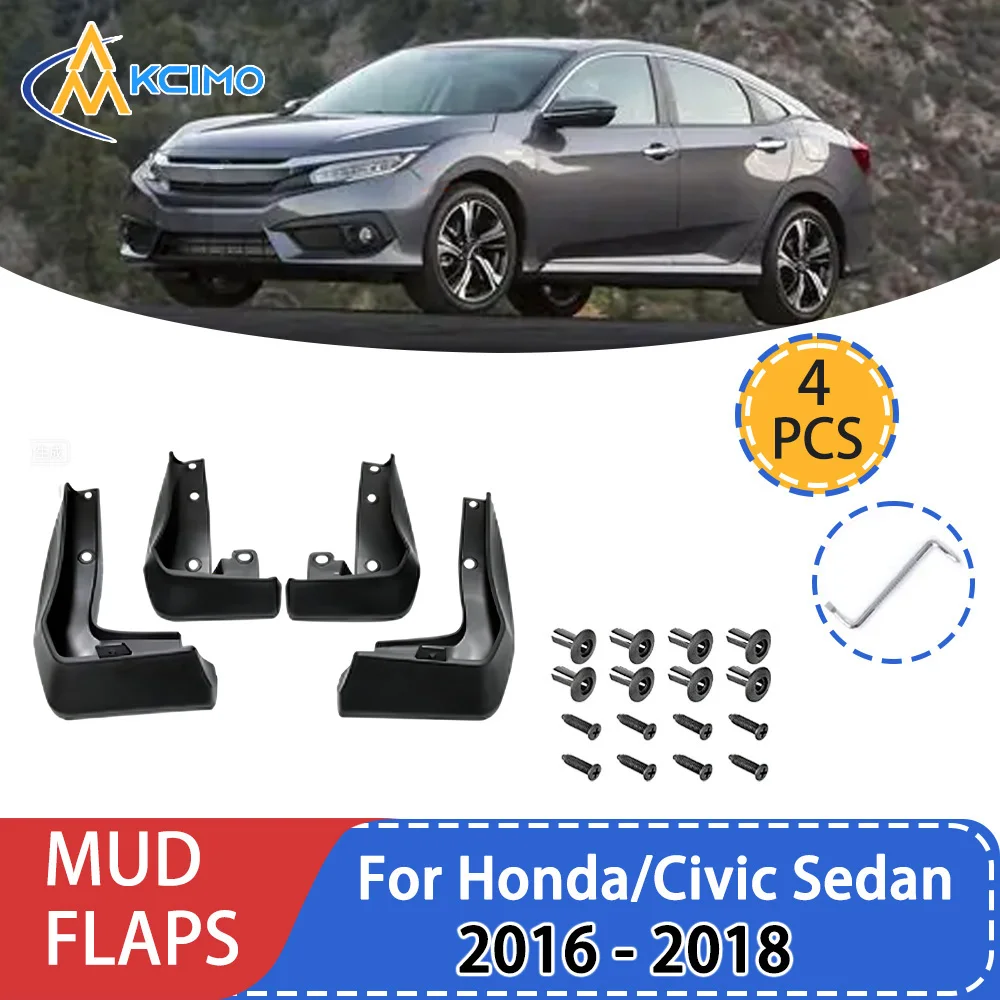 

For Honda/Civic Sedan 2016 - 2018 Fender Mudguard Mud Flaps Guard Splash Flap Mudguards Car Accessories