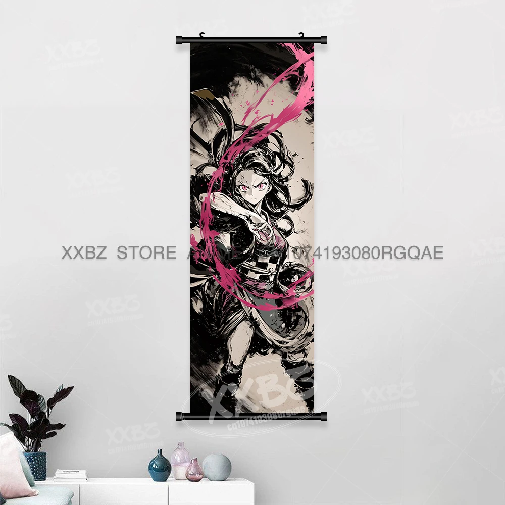 Bandai Demon Slayer: Kimetsu No Yaiba Leinwand, Heimdekoration, Wandkunst, zum Aufhängen, Gemälde, Schriftrollen, Bilddruck, Anime-Figuren, Poster 5