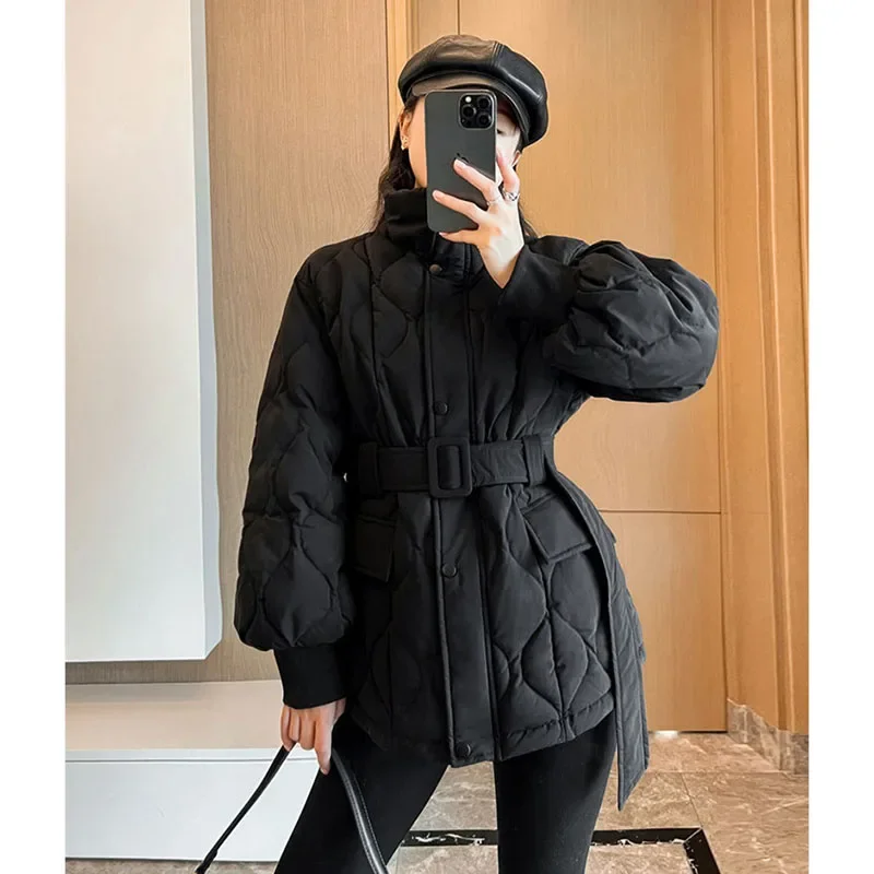 

Pop Receive Waist Cotton-Padded Jacket Female Short New Fashion Slim Winter Down Coat Casual Women Keep Warm Overcoat Parka