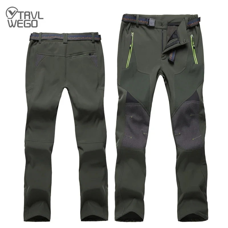 Winter Men Hiking Pants Outdoor Soft Waterproof Windproof Keep Warm Camping Ski Climbing Outing Trousers