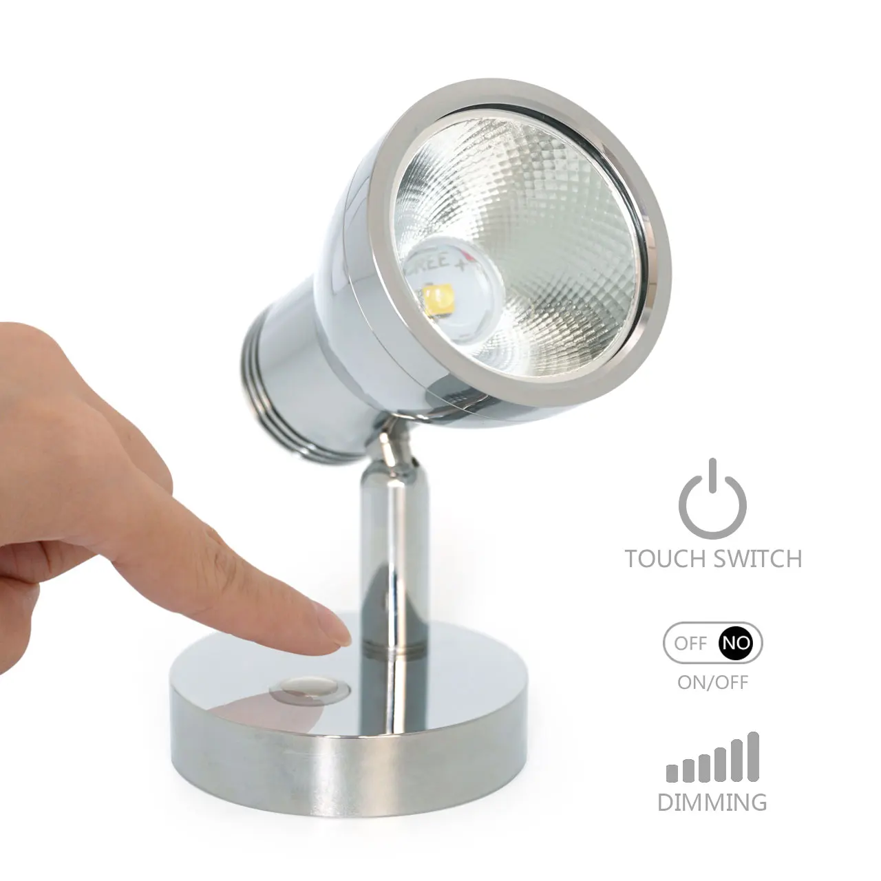 RV Bedside Reading Light LED Caravan Interior Reading Lamp Home Wall Lighting DC 12V 3W 6000K for Marine Boat Camper Accessories