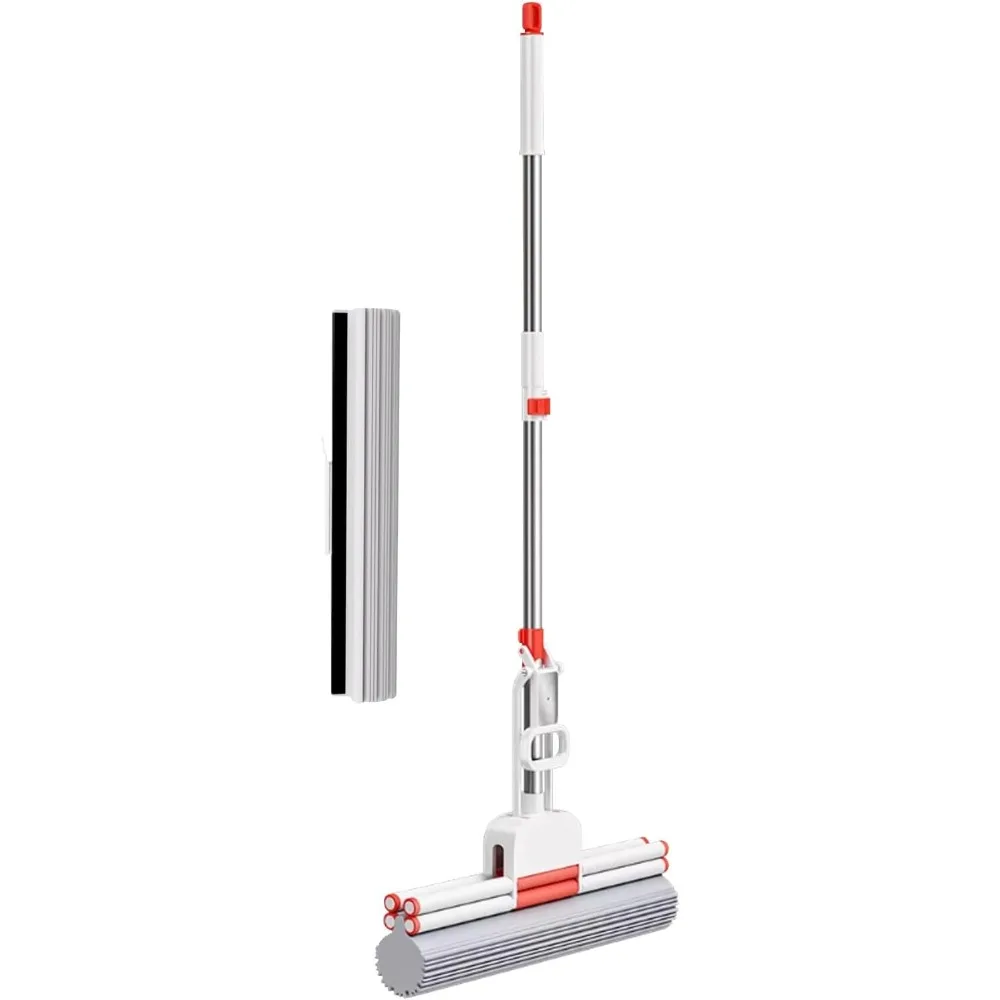 

Adjustable Sponge Mop with Replaceable Head for Tile Floor Bathroom Home