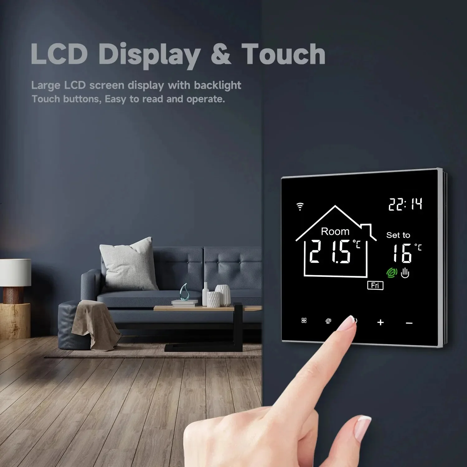 WiFi Smart Thermostat LCD Display Touch Screen Remote Controller for Electric Floor Heating Water/Gas Boiler Temperature