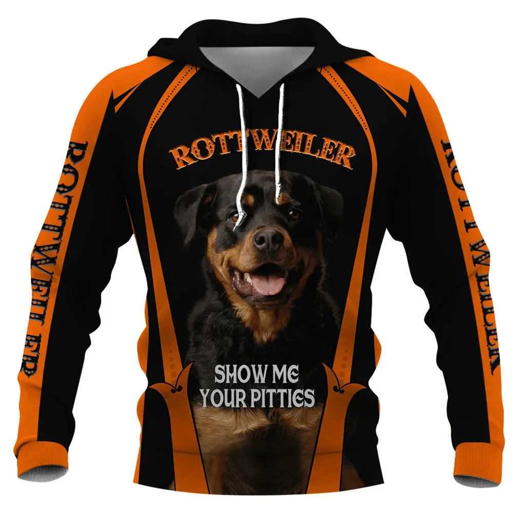 HX Rottweiler Hoodies 3D Graphic Show Me Your Pitties Sweatshirts Golden Retriever Hoodies Fashion Sportswear Men Clothing