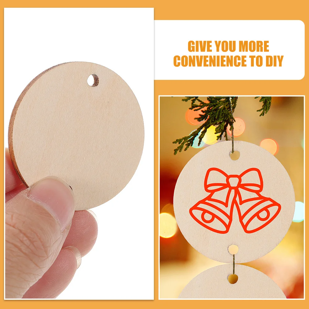 

Blank Wood Slices 100pcs Round Unfinished DIY Wooden Pieces Natural Craft Supplies for Painting Home Decor Sign Ornament Set