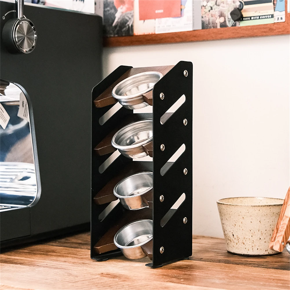 4 Slots Coffee Filter Bowl Holder Espresso Basket Rack Display Storage Kitchen Appliance Coffee Maker Parts