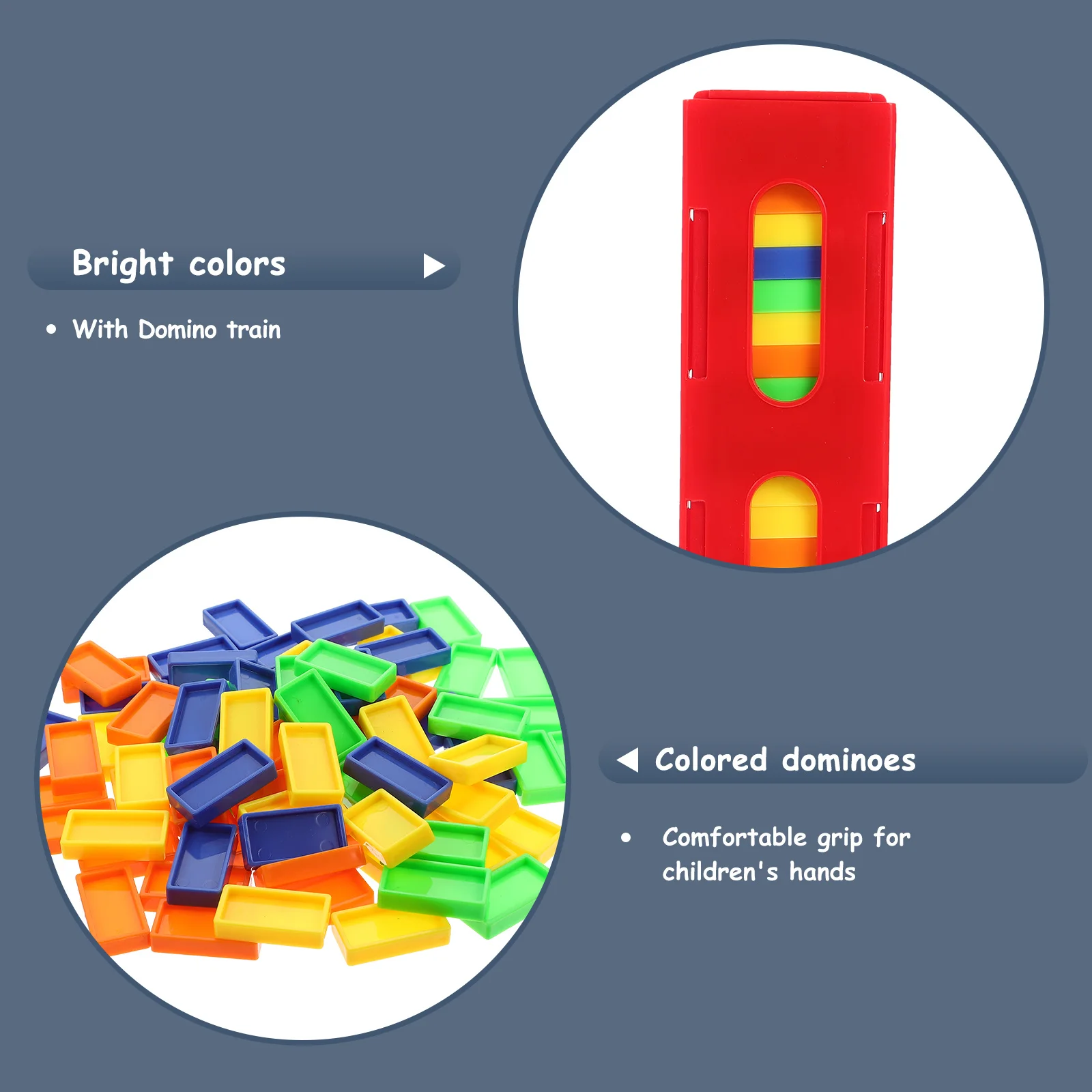 Bloques de dominó para niños, construcción de plástico, Color aleatorio, juego educativo divertido y brillante para niños, creatividad, aprendizaje temprano